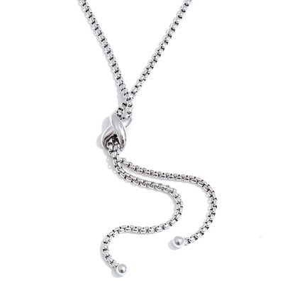 Adjustable long chain drop pendant necklace - product image