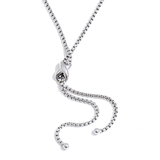 Adjustable long chain drop pendant necklace - product image