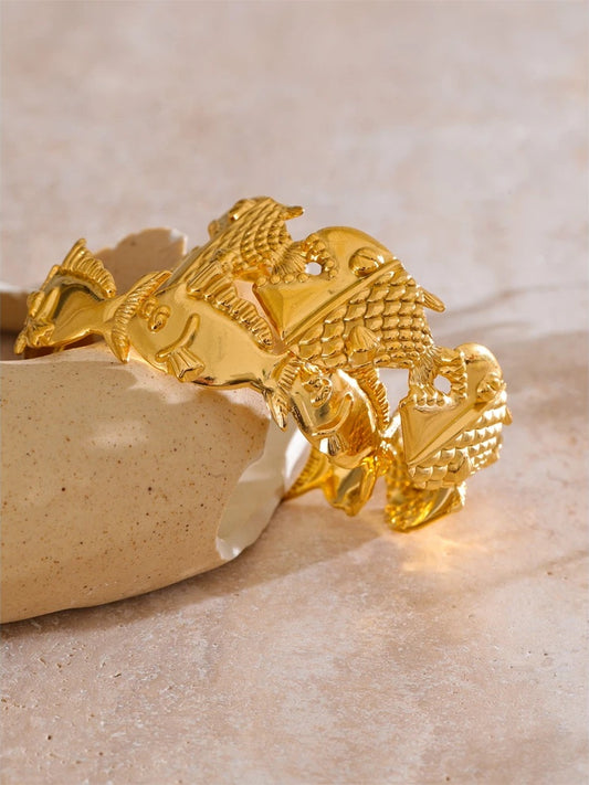 Adjustable metal fish shark cuff bracelet - product image