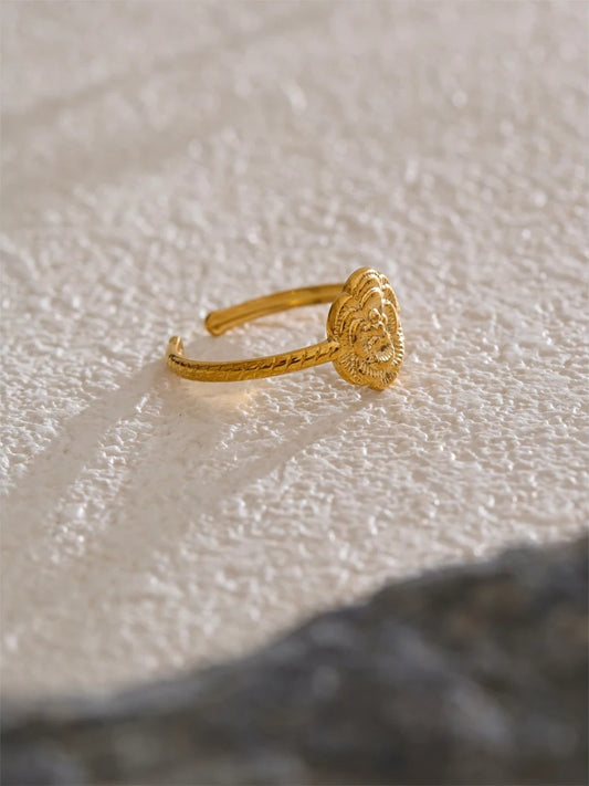 Adjustable metal flower open fashion ring - product image