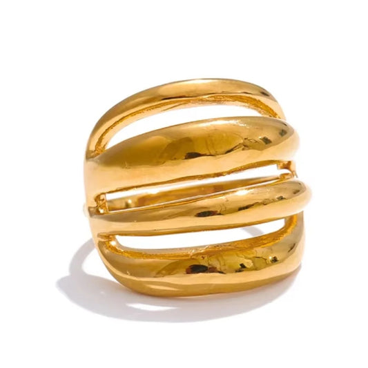 Adjustable modern hollow finger resizable ring - product image