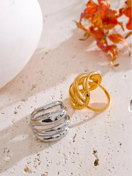Adjustable modern hollow finger resizable ring - product image