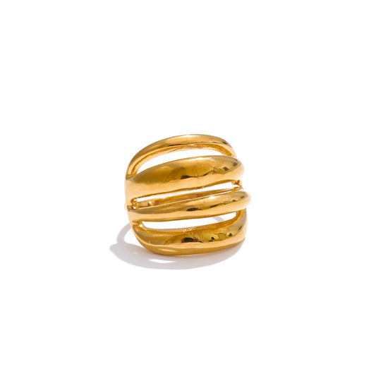 Adjustable modern hollow finger resizable ring - product image