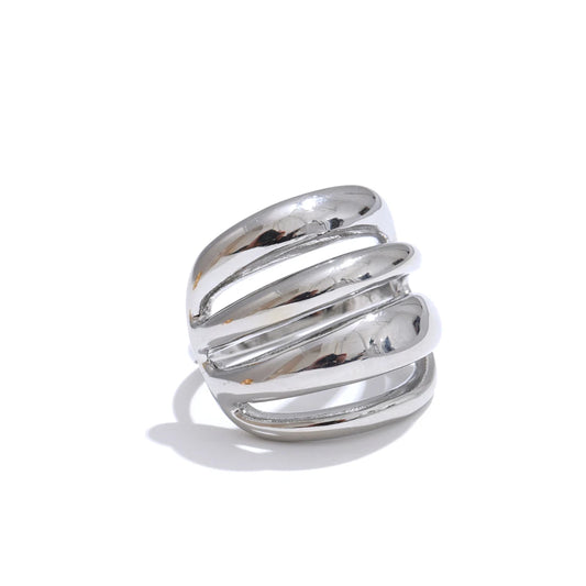 Adjustable modern hollow finger resizable ring - product image