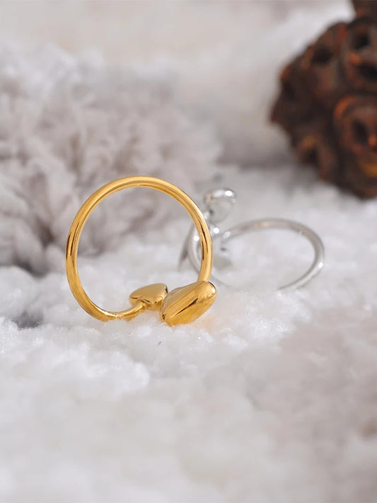 Adjustable open heart love ring for women - product image