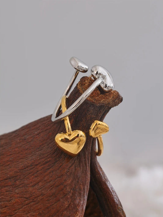 Adjustable open heart love ring for women - product image