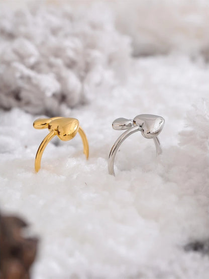 Adjustable open heart love ring for women - product image