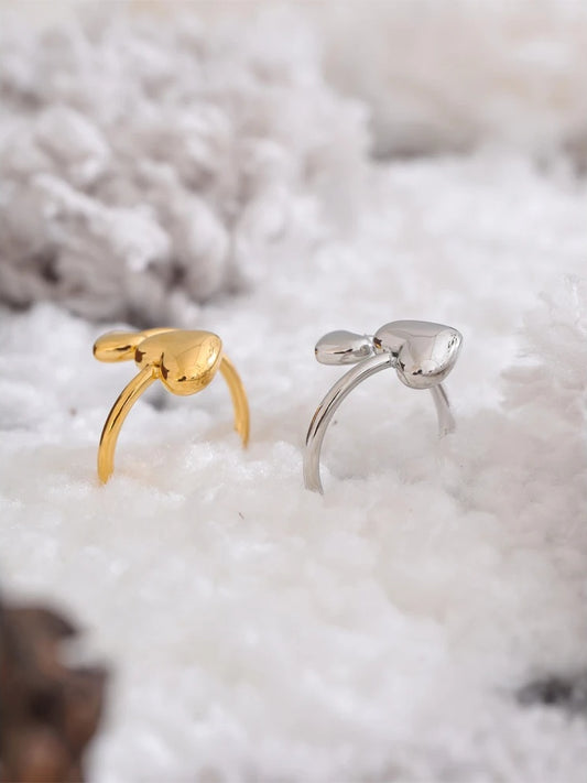 Adjustable open heart love ring for women - product image