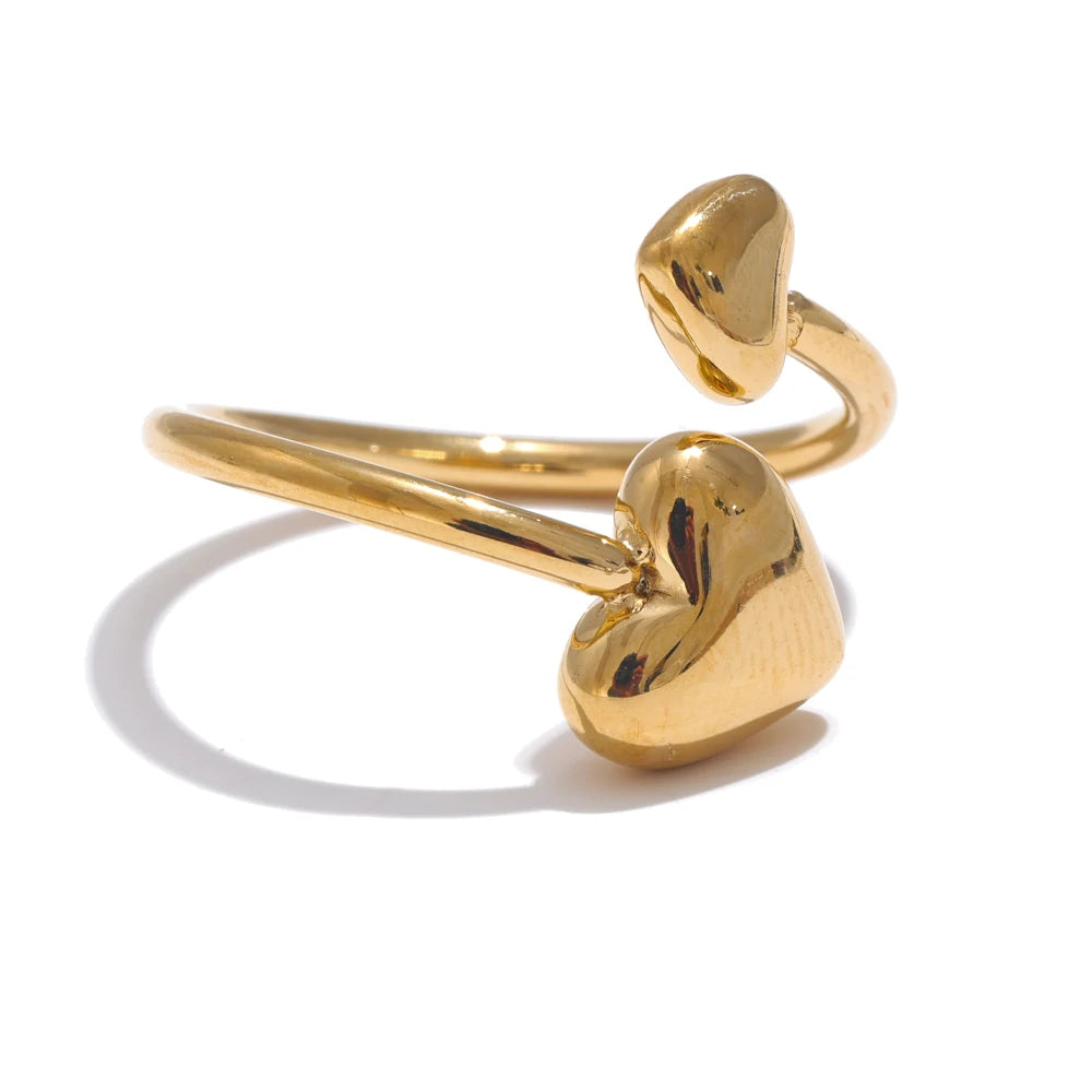 Adjustable open heart love ring for women - product image