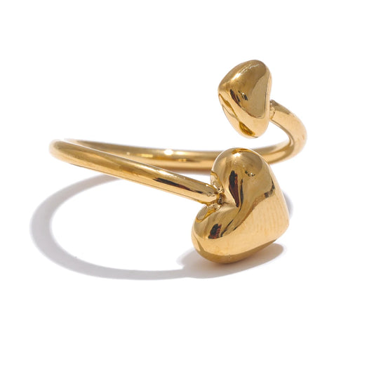 Adjustable open heart love ring for women - product image