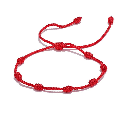 Adjustable red rope braided bracelet - product image