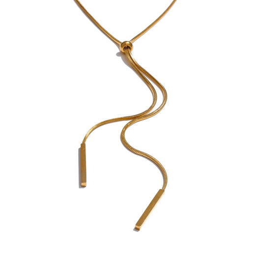 Adjustable smooth minimalist collar necklace - product image