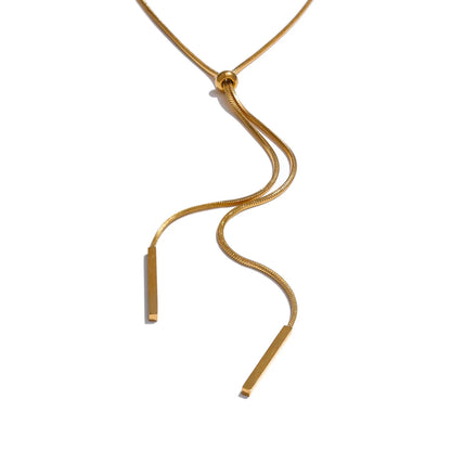 Adjustable smooth minimalist collar necklace - product image