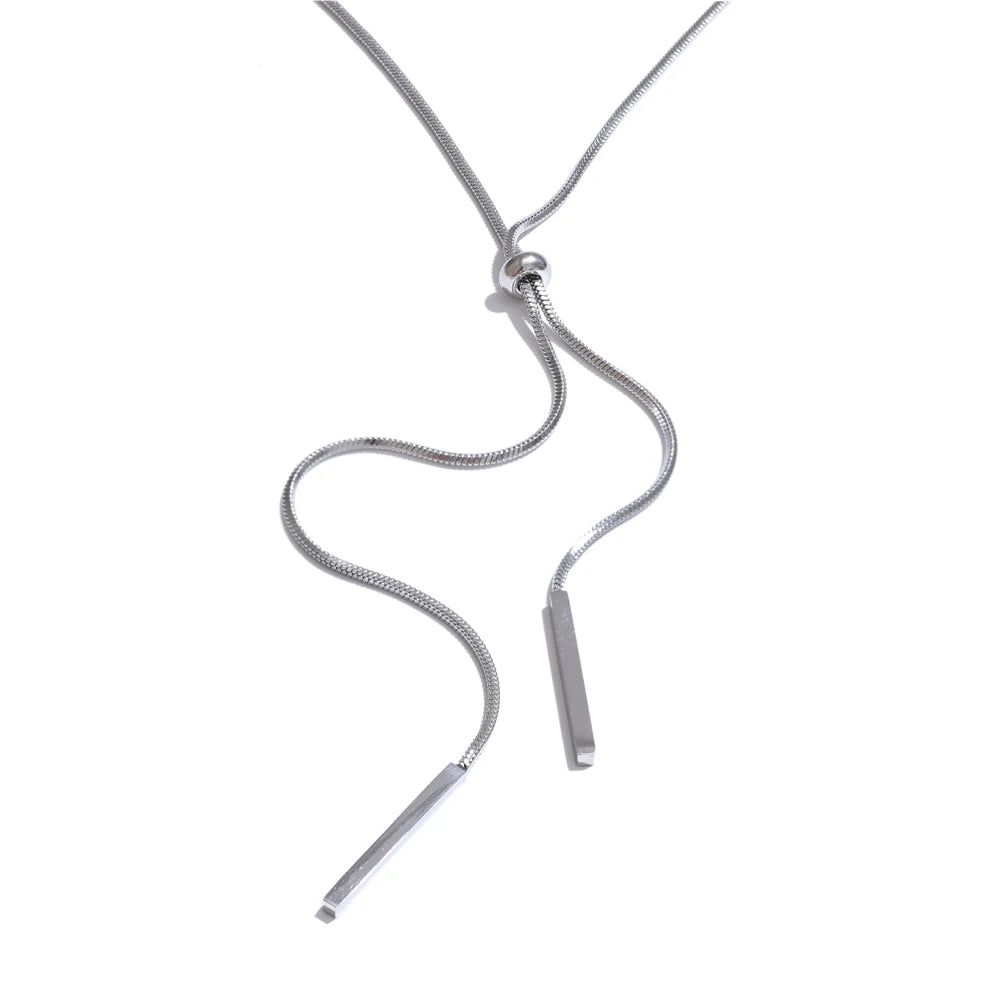 Adjustable smooth minimalist collar necklace - product image