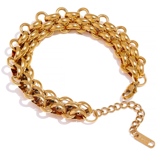 Adjustable wide cuban chain charm bracelet - product image