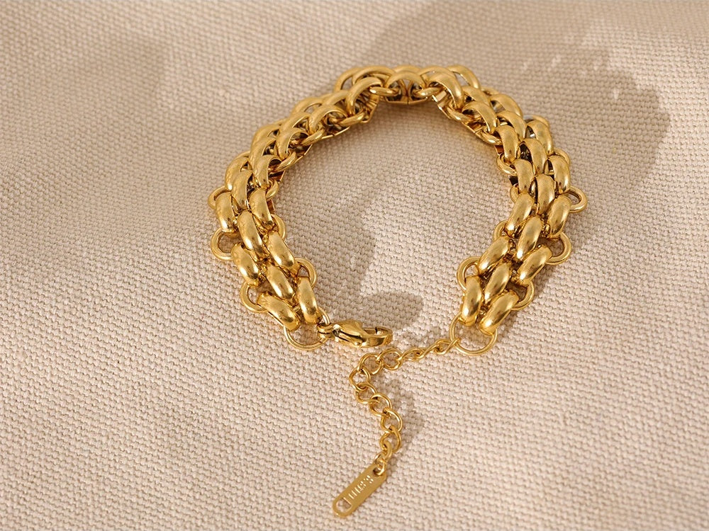 Adjustable wide cuban chain charm bracelet - product image