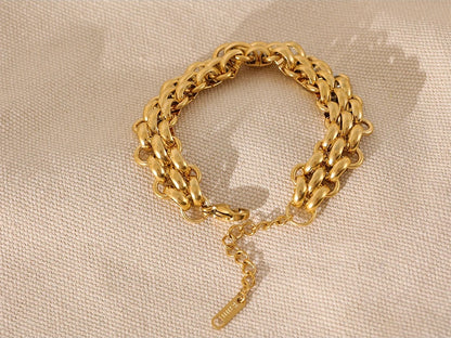 Adjustable wide cuban chain charm bracelet - product image