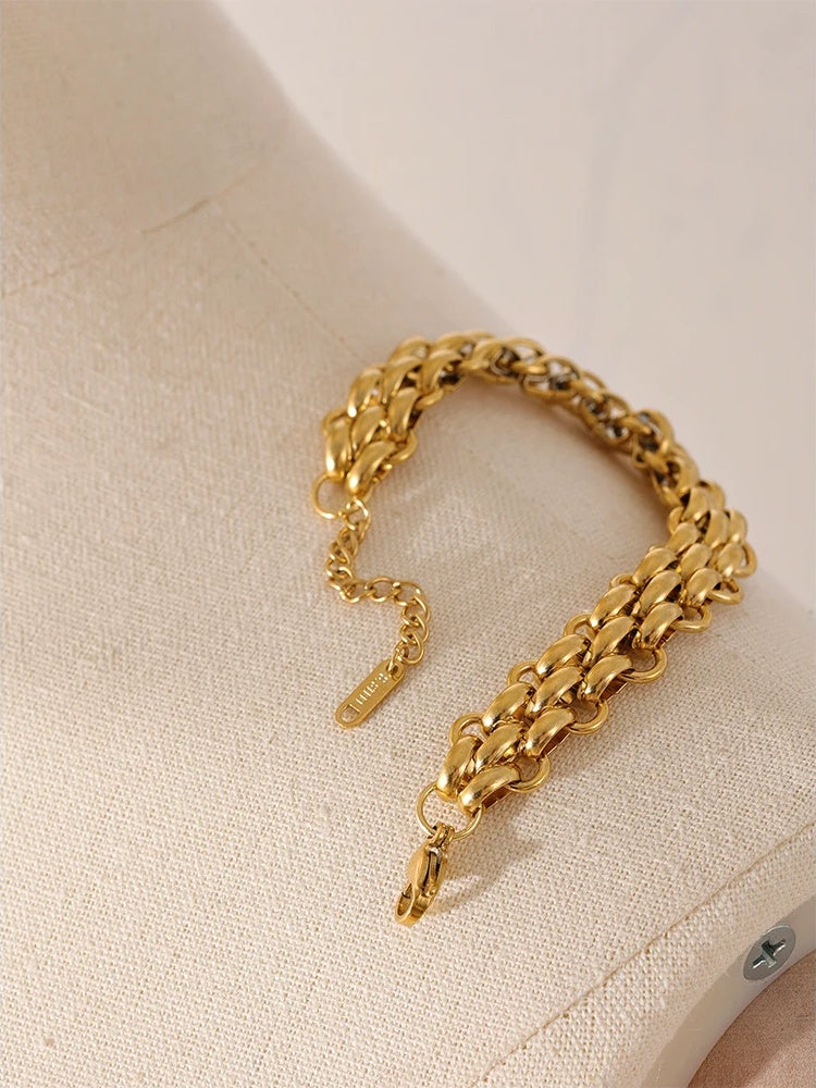 Adjustable wide cuban chain charm bracelet - product image