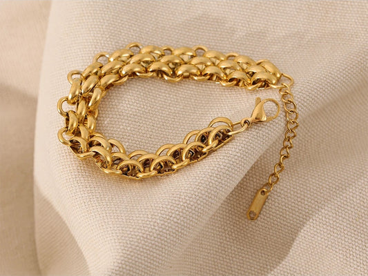 Adjustable wide cuban chain charm bracelet - product image