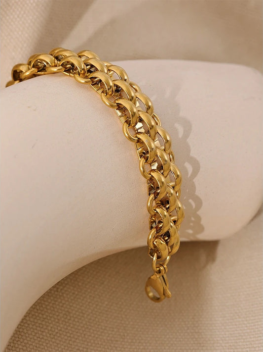 Adjustable wide cuban chain charm bracelet - product image