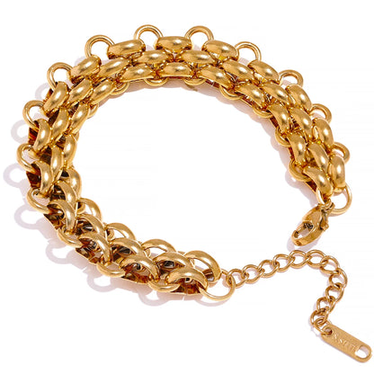 Adjustable wide cuban chain charm bracelet - product image
