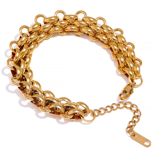 Adjustable wide cuban chain charm bracelet - product image
