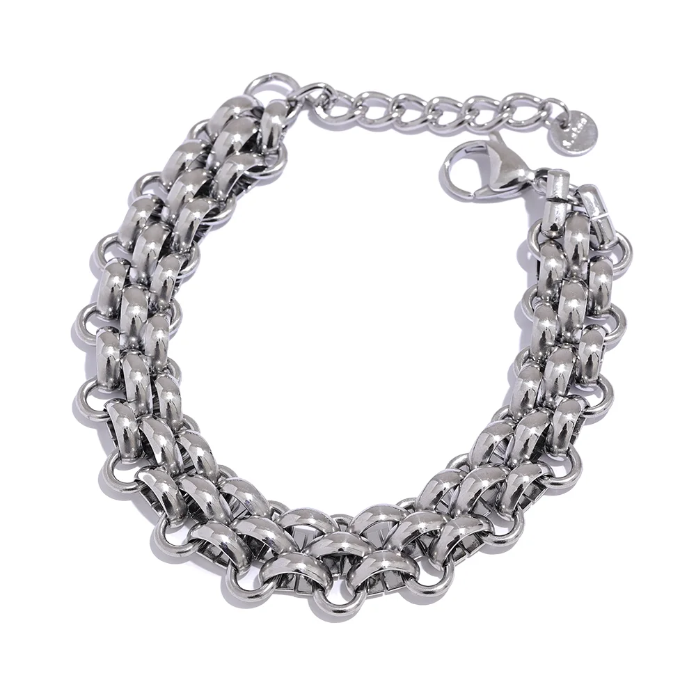 Adjustable wide cuban chain charm bracelet - product image