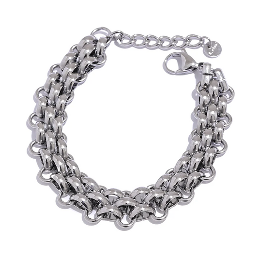 Adjustable wide cuban chain charm bracelet - product image