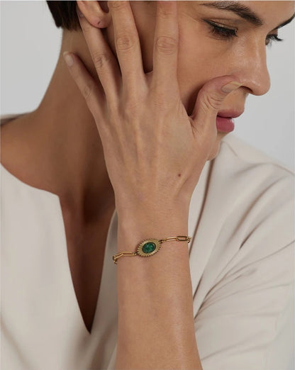 African turquoise chain link bracelet women - product image