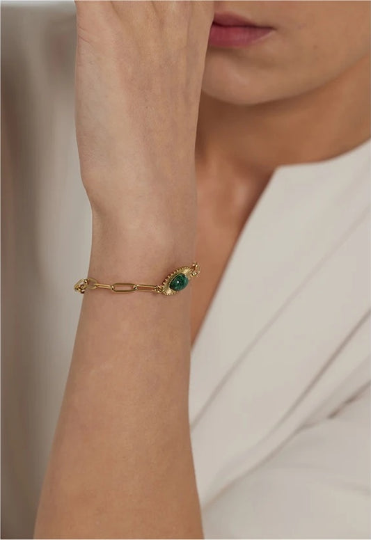 African turquoise chain link bracelet women - product image