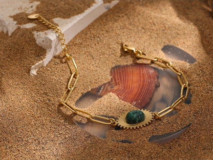 African turquoise chain link bracelet women - product image