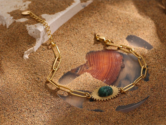 African turquoise chain link bracelet women - product image