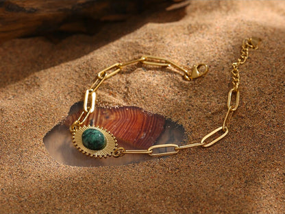 African turquoise chain link bracelet women - product image