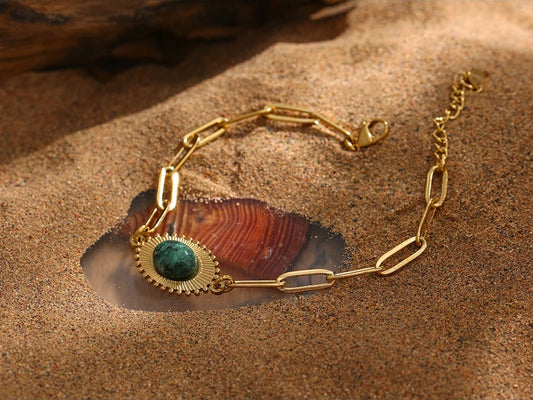 African turquoise chain link bracelet women - product image