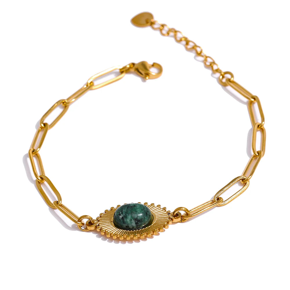 African turquoise chain link bracelet women - product image