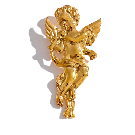 Angel blow horn abstract brooch pin - product image