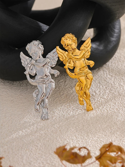 Angel blow horn abstract brooch pin - product image