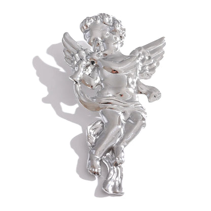 Angel blow horn abstract brooch pin - product image