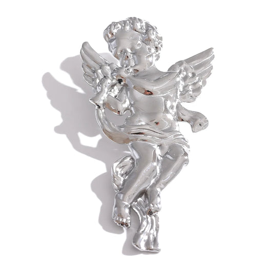Angel blow horn abstract brooch pin - product image