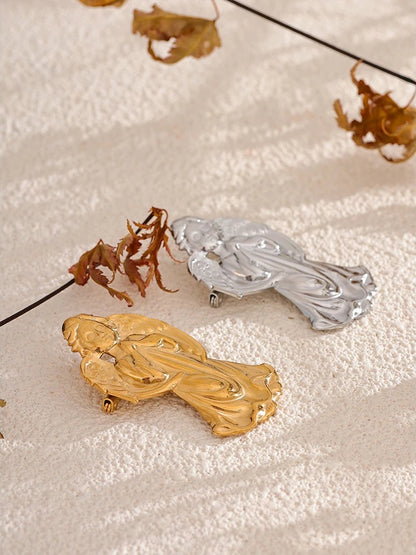 Angel wing minimalist brooch pin - product image