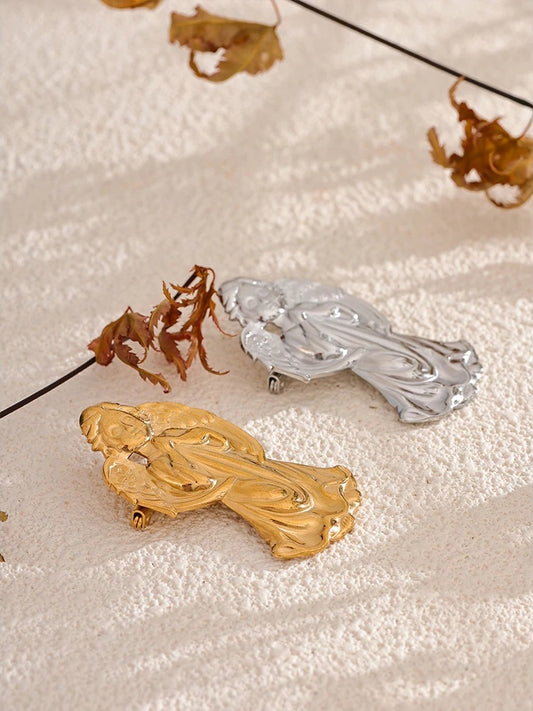 Angel wing minimalist brooch pin - product image