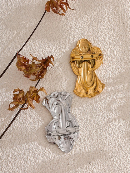 Angel wing minimalist brooch pin - product image