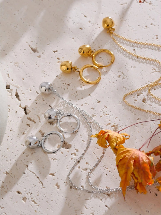 Apple pendant necklace earrings jewelry set - product image