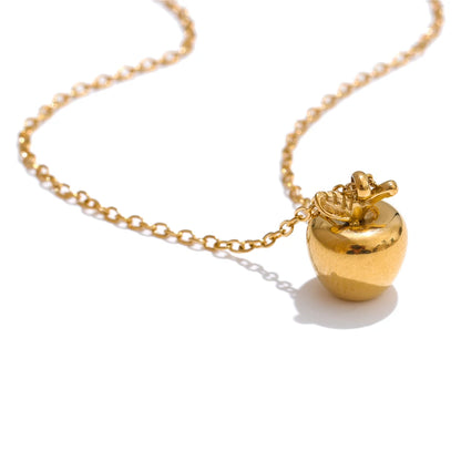 Apple pendant necklace earrings jewelry set - product image