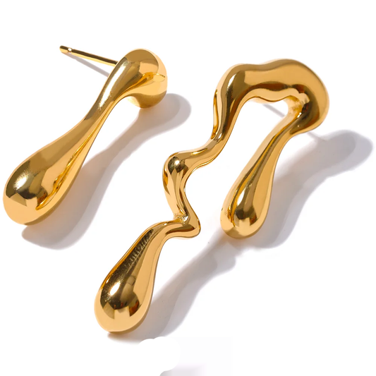 Asymmetry big contemporary push-back stud earrings - product image