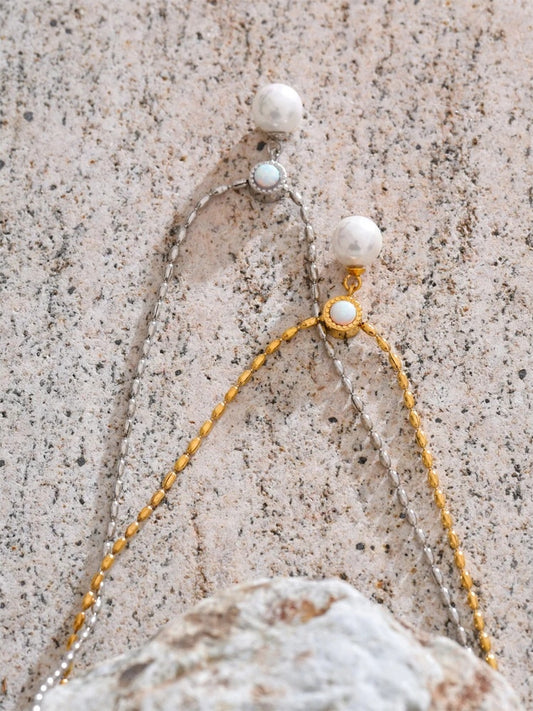 Australian shell simulated pearl pendant necklace - product image