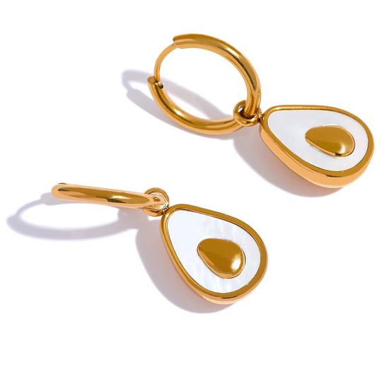 Avocado shell huggie hoop earrings - product image