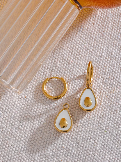 Avocado shell huggie hoop earrings - product image