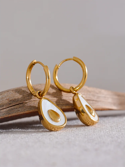 Avocado shell huggie hoop earrings - product image