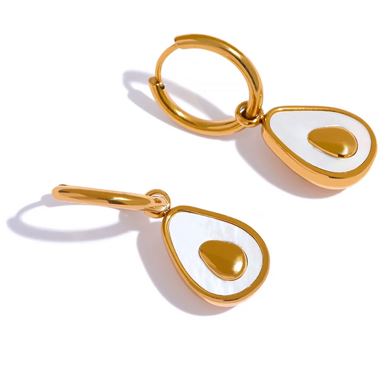 Avocado shell huggie hoop earrings - product image